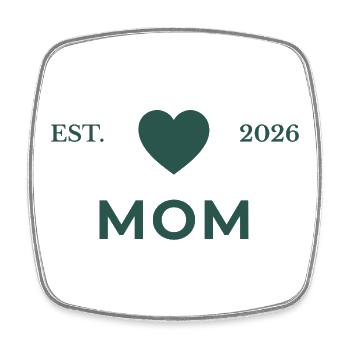 Mom established 2026 - Viereckiger Kühlschrankmagnet - Weiß - Vorne