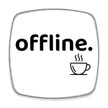 Offline minimalistisches Kaffee-Hemd - Viereckiger Kühlschrankmagnet - Weiß - Vorne