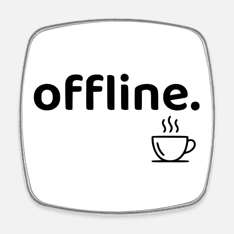Offline Minimal Coffee Aesthetic Shirt - Square fridge magnet - white