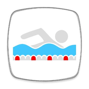 Swimmer, Pictogram, Freestyle, Wave, Pool, Sport - Square fridge magnet - white - Front