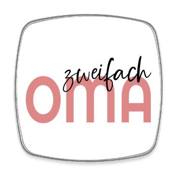 BABY ZWEIFACH OMA - Viereckiger Kühlschrankmagnet - Weiß - Vorne
