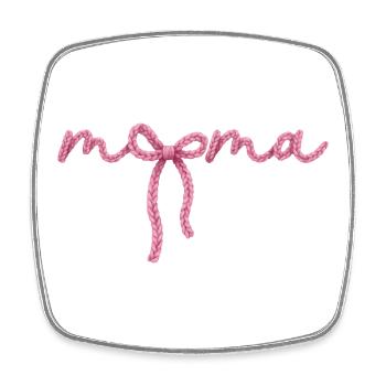 Mama Schleife  - Viereckiger Kühlschrankmagnet - Weiß - Vorne