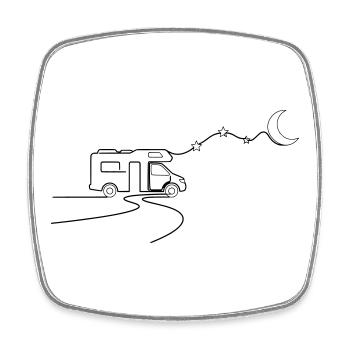 Étoiles de camping-car lune - Magnet carré - blanc - Devant