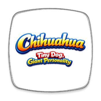 Personnalité du Chihuahua Petit Chien Géant - Magnet carré - blanc - Devant