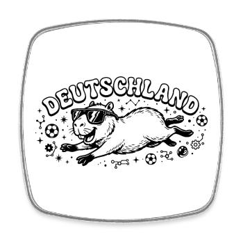 Deutschland Capybara - Viereckiger Kühlschrankmagnet - Weiß - Vorne