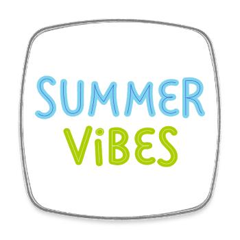 Summer Vibes Bright Color Minimal Fun Design - Viereckiger Kühlschrankmagnet - Weiß - Vorne