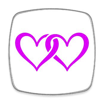 Herzen Symbol - Viereckiger Kühlschrankmagnet - Weiß - Vorne