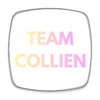 Team Collien Gradient Text - Viereckiger Kühlschrankmagnet - Weiß - Vorne