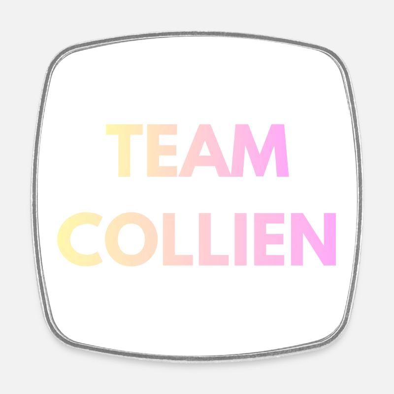 Team Collien Gradient Text - Viereckiger Kühlschrankmagnet - Weiß