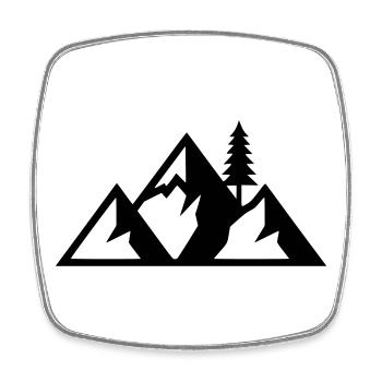 Berge Tannen Wald Silhouette - Viereckiger Kühlschrankmagnet - Weiß - Vorne