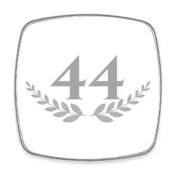 44 - Viereckiger Kühlschrankmagnet - Weiß - Vorne