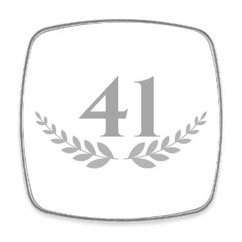 41 - Viereckiger Kühlschrankmagnet - Weiß - Vorne