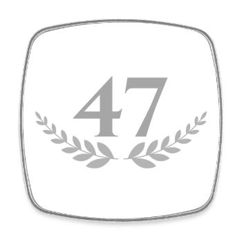 47 - Viereckiger Kühlschrankmagnet - Weiß - Vorne