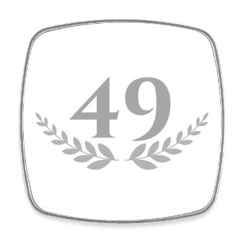 49 - Viereckiger Kühlschrankmagnet - Weiß - Vorne