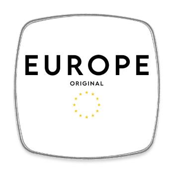 Europäischer Stolz, minimalistisches, elegantes Design - Viereckiger Kühlschrankmagnet - Weiß - Vorne