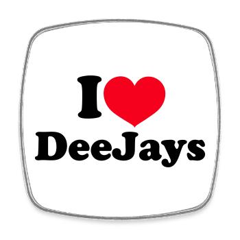 I Love DeeJays - Square fridge magnet - white - Front