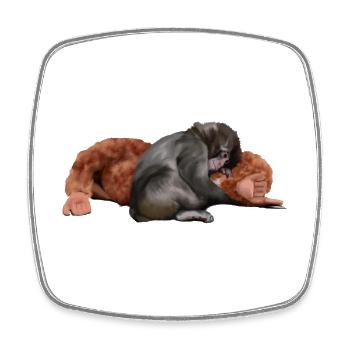 Punch - the monkey - Square fridge magnet - white - Front