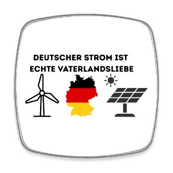 Deutscher Strom Vaterlandsliebe - Viereckiger Kühlschrankmagnet - Weiß - Vorne