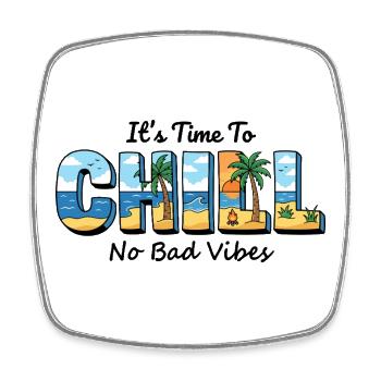 Chill Beach Sonnenbriefe - Viereckiger Kühlschrankmagnet - Weiß - Vorne