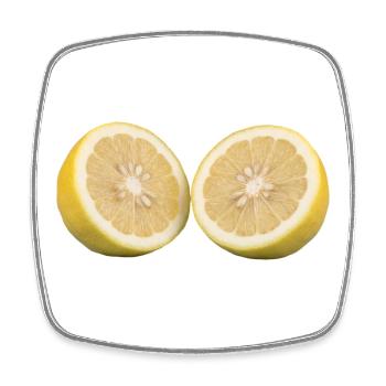 Lemon Vegan Citrus Lemon Half, Shirt, Hoodie - Square fridge magnet - white - Front