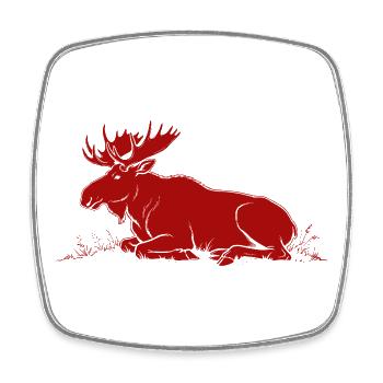 Elk - Square fridge magnet - white - Front