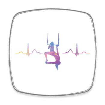 Aerialist Hearbeat EKG Cloud Swing Trapez - Viereckiger Kühlschrankmagnet - Weiß - Vorne