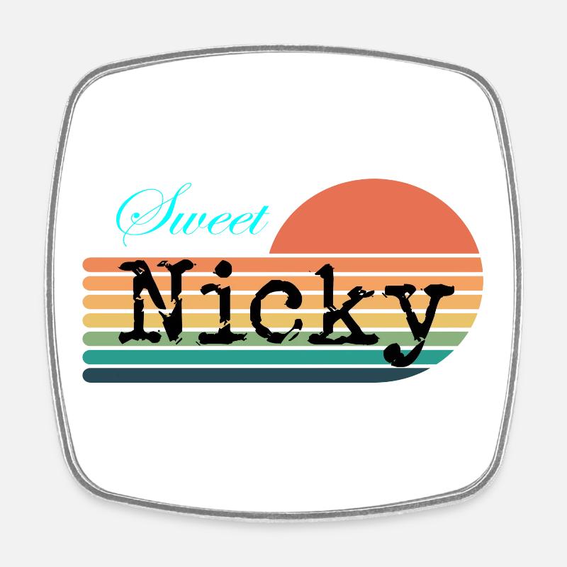 Nicky sweet Nicky Retro Vintage - Square fridge magnet - white