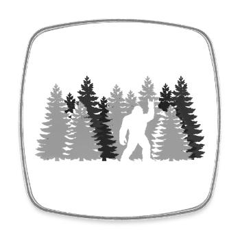 Bigfoot Rock on Sign Sasquatch Yeti Forest - Square fridge magnet - white - Front