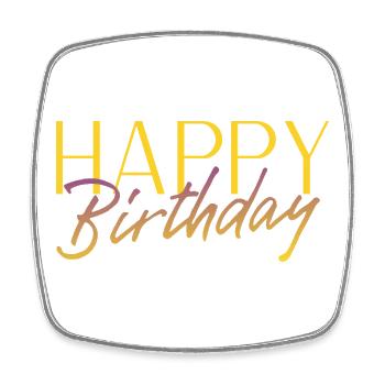 Happy Birthday - Viereckiger Kühlschrankmagnet - Weiß - Vorne