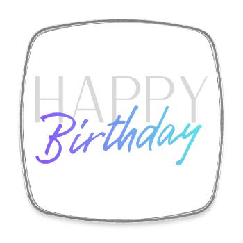 Happy Birthday - Viereckiger Kühlschrankmagnet - Weiß - Vorne