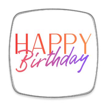 Happy Birthday - Viereckiger Kühlschrankmagnet - Weiß - Vorne