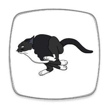 Midnight Leap Noir Cat - Square fridge magnet - white - Front