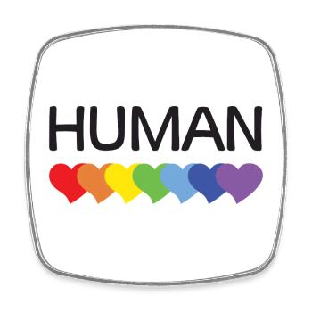 LGBTQ Pride Month - We Are All Human - Square fridge magnet - white - Front
