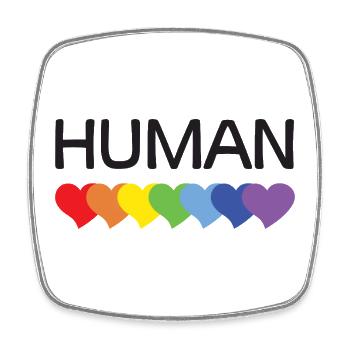 LGBTQ Pride Month - We Are All Human - Square fridge magnet - white - Front