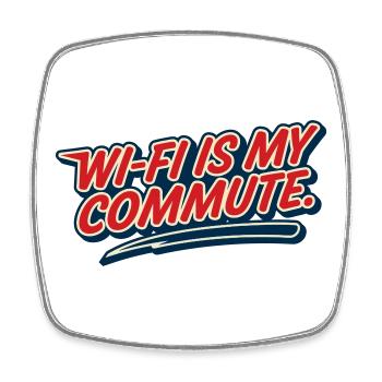 Wi-Fi Commute Home Work Humor Geek - Square fridge magnet - white - Front