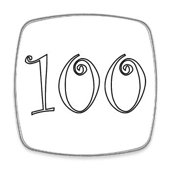 100. 100 YEARS. 100th ANNIVERSARY. BIRTHDAY 100 - Square fridge magnet - white - Front