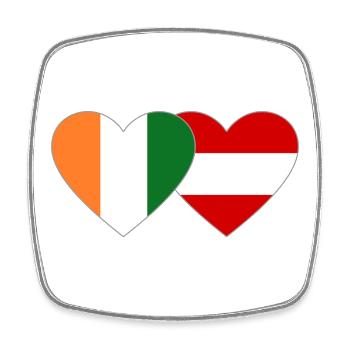 Cœur du drapeau de la Côte d’Ivoire - Magnet carré - blanc - Devant