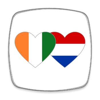 Côte d'Ivoire Holland Flag - Square fridge magnet - white - Front
