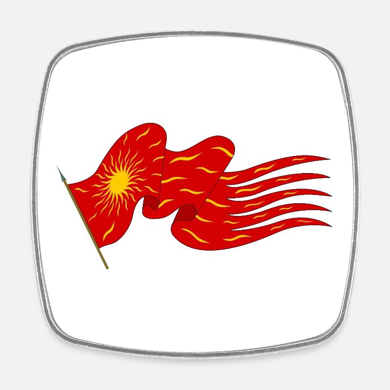 Oriflamme - Sun on Fire Flag - Square fridge magnet - white