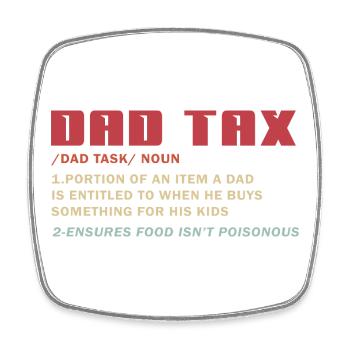 T-shirt mème fiscal pour papa : Déduction des enfants - Magnet carré - blanc - Devant