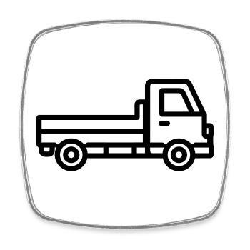 Lkw - Viereckiger Kühlschrankmagnet - Weiß - Vorne