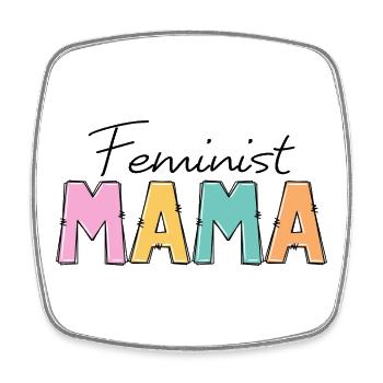 Feminist Mama - Square fridge magnet - white - Front