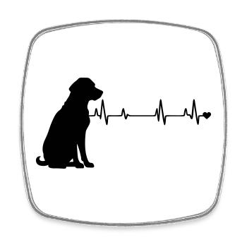 Chien - Magnet carré - blanc - Devant