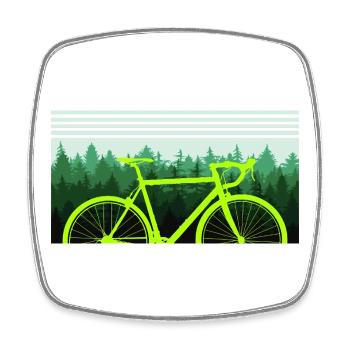 Bicycle Forest Nature Tree - Square fridge magnet - white - Front