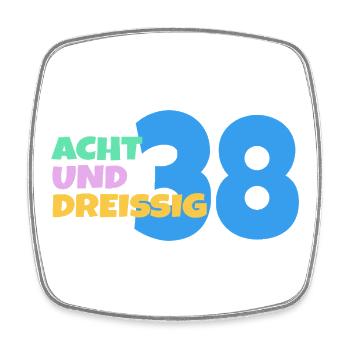 38. Geburtstag Geschenk - Viereckiger Kühlschrankmagnet - Weiß - Vorne