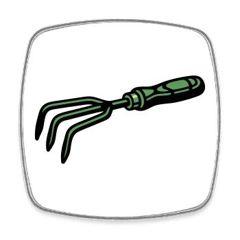 Gartenkralle Handgrubber Icon - Viereckiger Kühlschrankmagnet - Weiß - Vorne