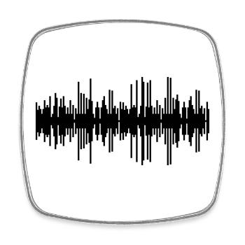 Piste audio - Magnet carré - blanc - Devant