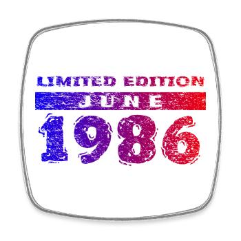 40th Birthday Limited Edition 06/1986 - Square fridge magnet - white - Front