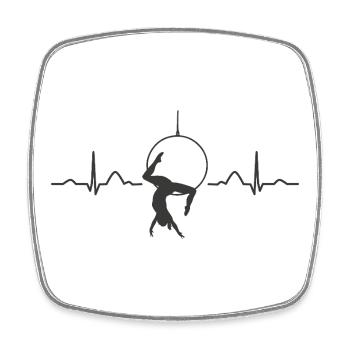Aerialist Heartbeat Aerial Ring Lyra Luftring - Viereckiger Kühlschrankmagnet - Weiß - Vorne