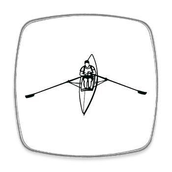 rowing boat - Square fridge magnet - white - Front
